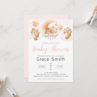 Bear Cloud Baby Shower Invitation