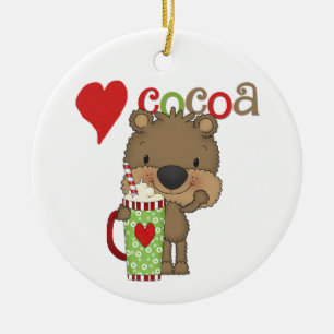 Bear Cocoa Love Holiday Ceramic Ornament