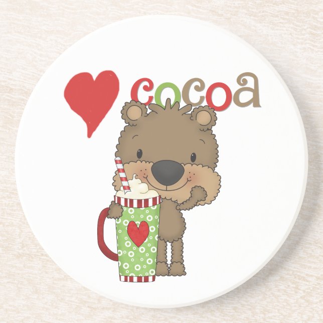 Bear Cocoa Love Holiday Coaster (Front)