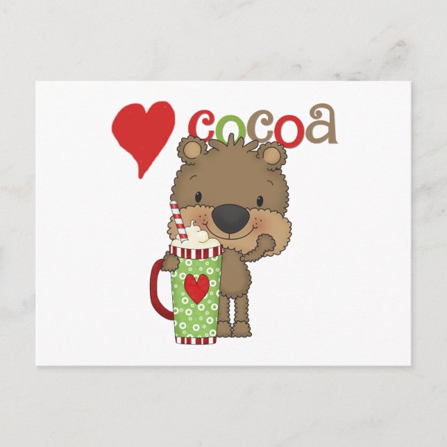 Bear Cocoa Love Holiday Postcard (Front)