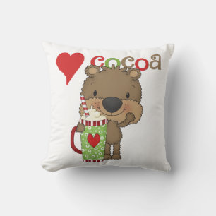 Bear Cocoa Love Holiday Throw Pillow