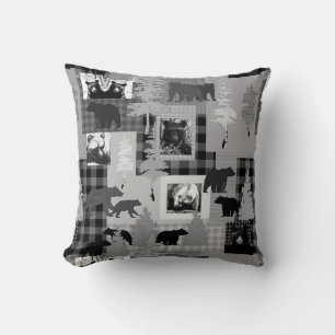 Bear Collage Throw Pillow