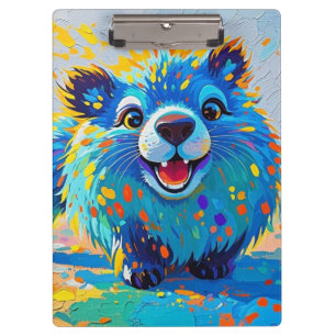 Bear Colourful abstract animal art design Clipboard