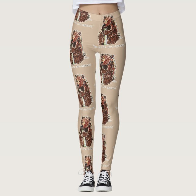 Bear Contemplates Hibernation Leggings (Front)