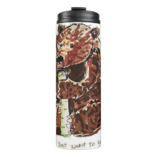 Bear Contemplates Hibernation Thermal Tumbler