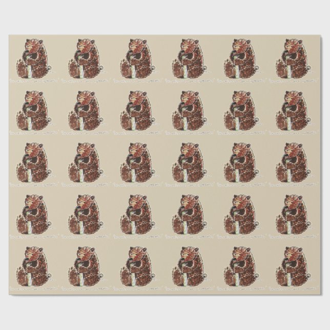 Bear Contemplates Hibernation Wrapping Paper (Flat)
