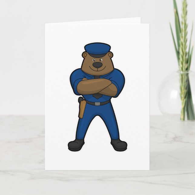 Bear Cop Police Card (Front)