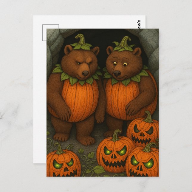 Bear Couple Costumes Postcard (Front/Back)