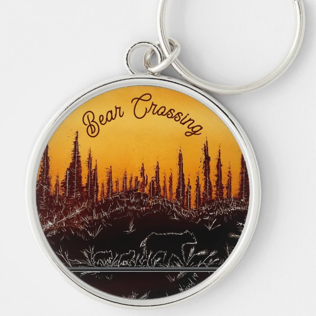 Bear Crossing Park Road Keychain (Front)