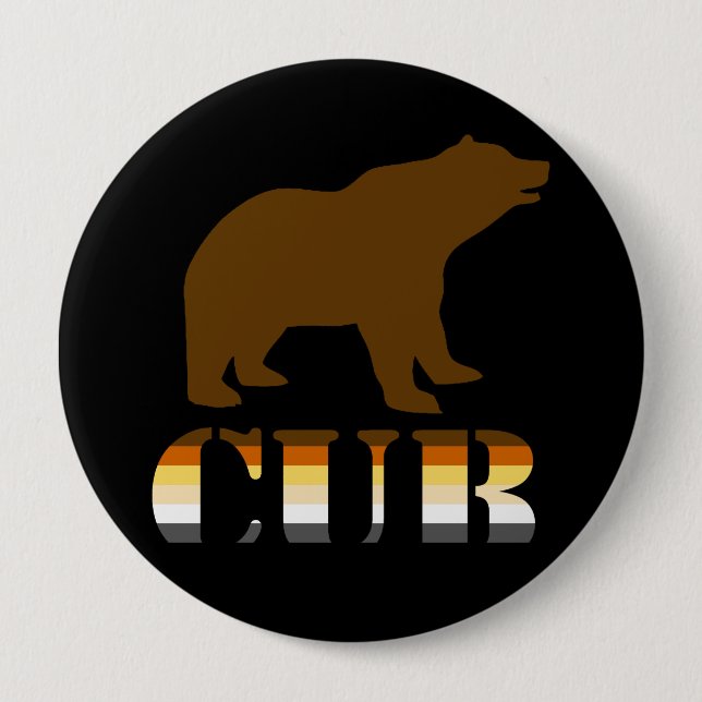 BEAR CUB 4 INCH ROUND BUTTON (Front)
