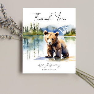 Bear cub adventure awaits baby shower thank you