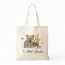 Bear cub and butterflies personalized library book