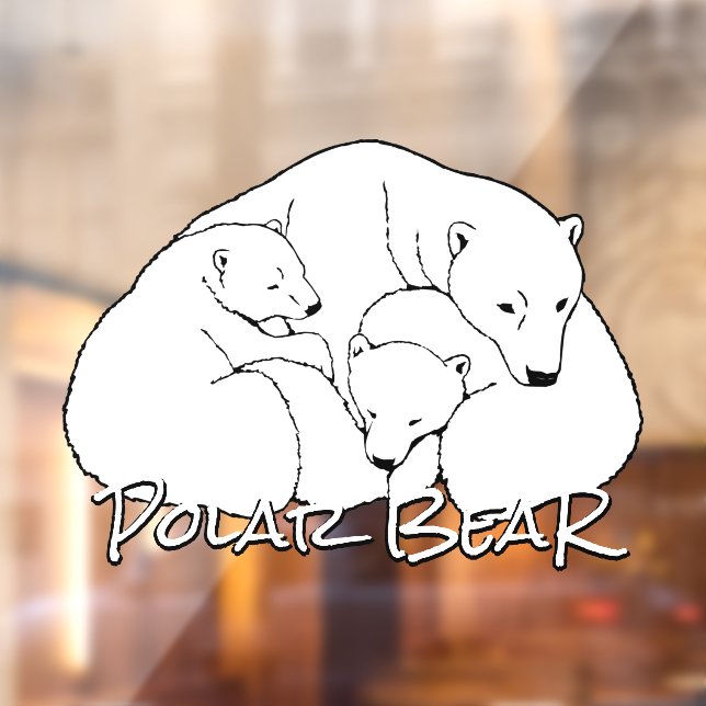 Bear Cub Decal Custom Polar Bear Twin Window Cling (Sheet 2)