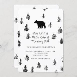 Bear Cub tourne une invitation de fête d'anniversa
