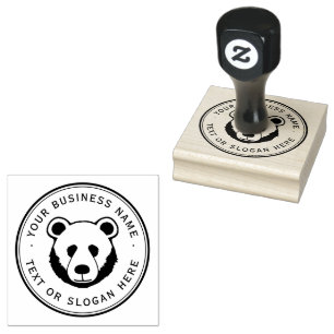 bear  Custom Business Logo Large  Rubber Stamp