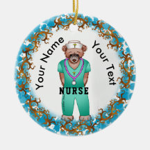 Bear  custom Nurse Ornament