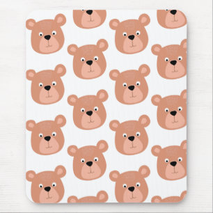 Bear cute face mouse pad