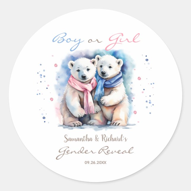 Bear Cute Sexe Révéler Merci Favor Sticker (Devant)