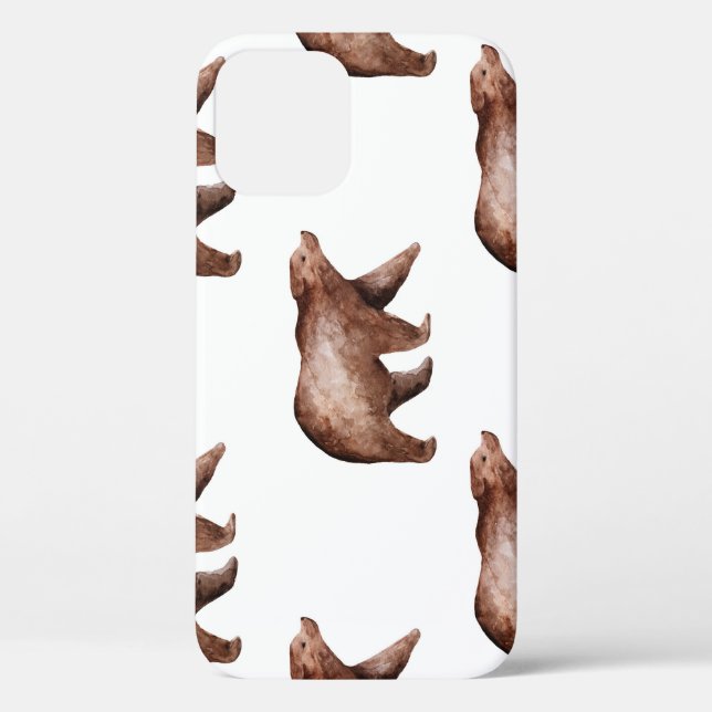 Bear Cuteness: Watercolor Animal Pattern Case-Mate iPhone Case (Back)