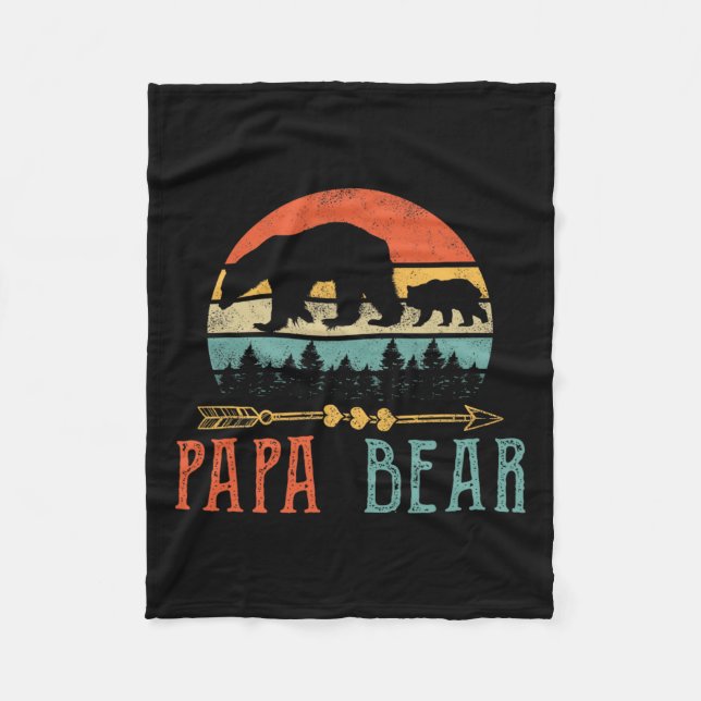 Bear Daddy Funny Mens Fathers Day Gift-idea  Fleece Blanket (Front)