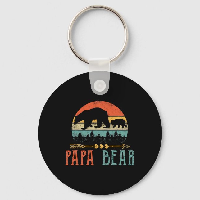 Bear Daddy Funny Mens Fathers Day Gift-idea  Keychain (Front)