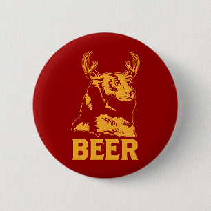 Bear + Deer = Beer 2 Inch Round Button