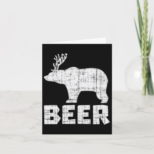 Bear Deer Beer Funny Drinking Hunting Camping Dad Card