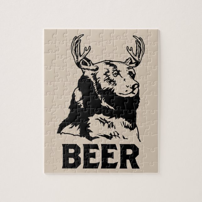 Bear + Deer = Beer Jigsaw Puzzle (Vertical)
