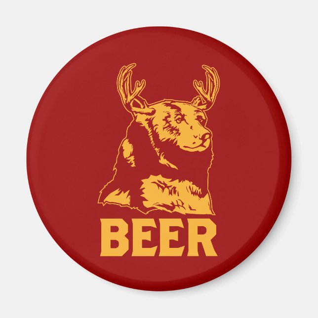 Bear + Deer = Beer Magnet (Front)