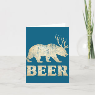 Bear Deer Vintage Beer  Card