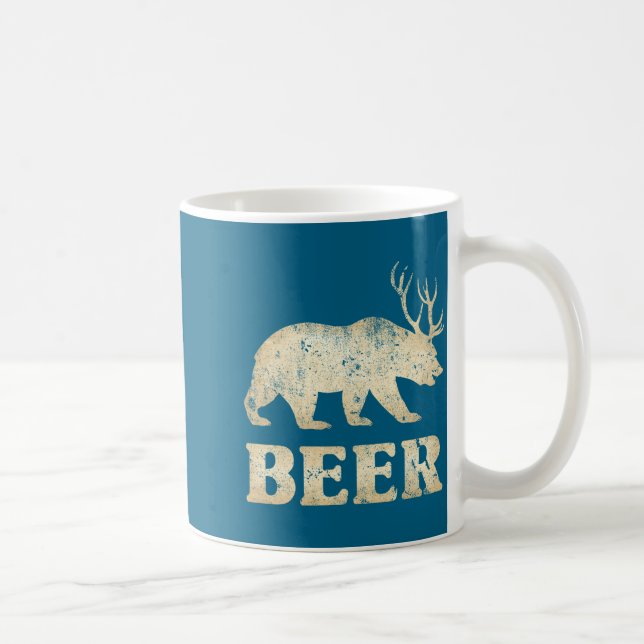 Bear Deer Vintage Beer  Coffee Mug (Right)