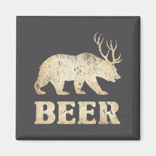 Bear Deer Vintage Beer Magnet