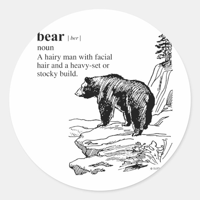 BEAR DEFINITION CLASSIC ROUND STICKER (Front)