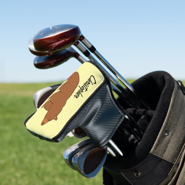 Bear Design Any Colour Background Golf Head Cover (In Situ)