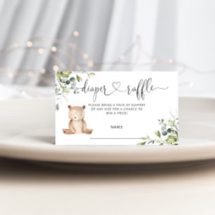 Bear diaper raffle ticket enclosure card