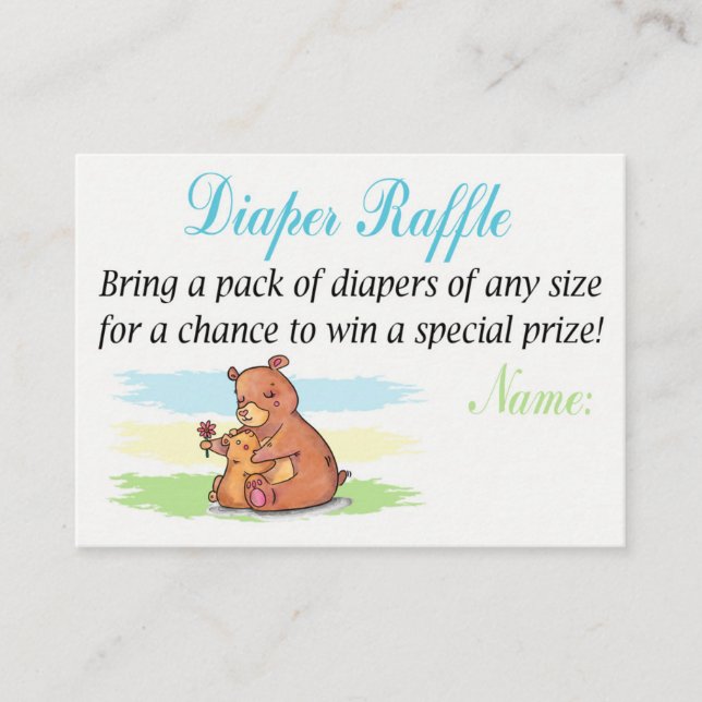 Bear Diaper Raffle Tickets (Front)
