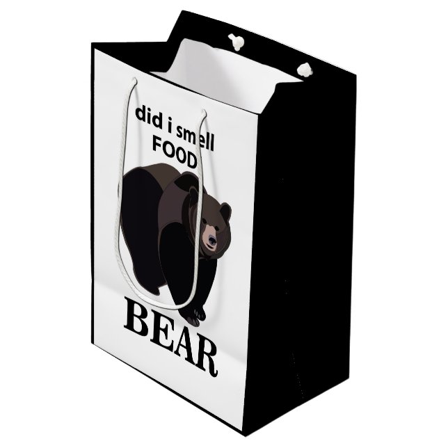Bear Did I Smell Food Funny Bear Medium Gift Bag (Front Angled)