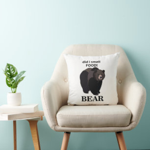 Bear Did I Smell Food Funny Bear Throw Pillow