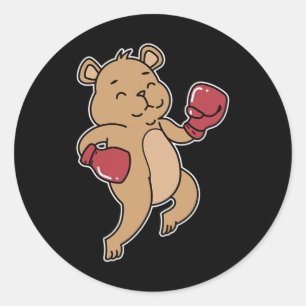 Bear Does Boxing Classic Round Sticker