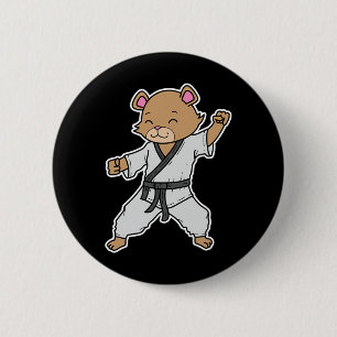Bear Does Karate  2 Inch Round Button
