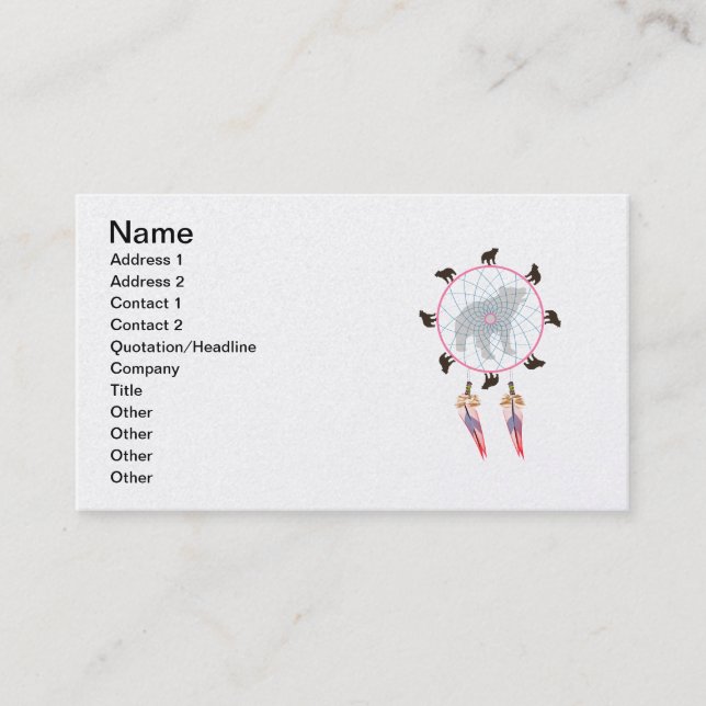 Bear Dream Catcher Business Card (Front)