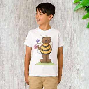 Bear Dressed as Bumblebee with Flowers T-Shirt