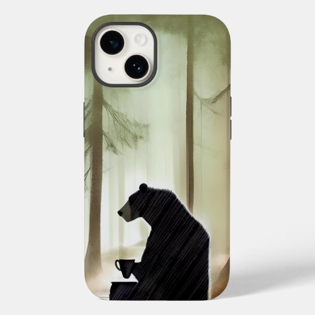 Bear Drinking Coffee in the Woods Case-Mate iPhone Case (Back)