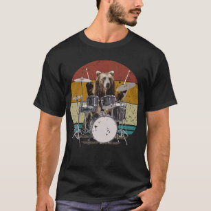 Bear Drummer Playing Drums Men T-Shirt