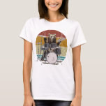 Bear Drummer Playing Drums Women T-Shirt<br><div class="desc">Bear Drummer Playing Drums Graphic design Gift Tee Women T-shirt Classic Collection.</div>