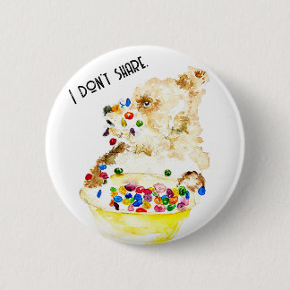 Bear Eating Cereal 2 Inch Round Button