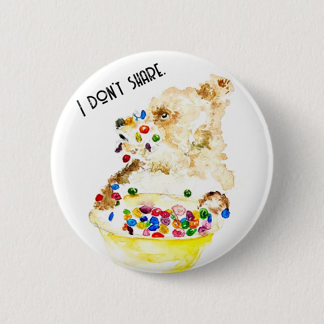 Bear Eating Cereal 2 Inch Round Button (Front)