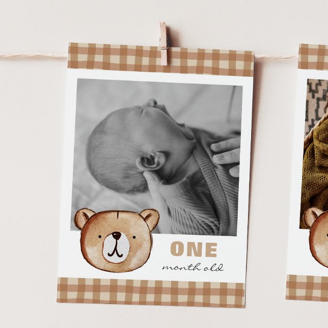 Bear Editable Monthly Photo Banner Card (Creator Uploaded)