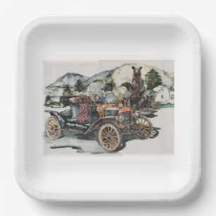 Bear Express Paper Plate