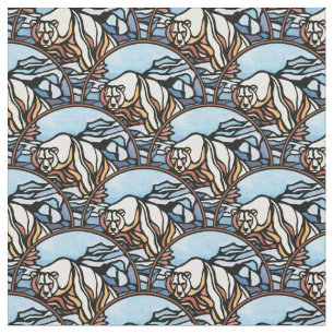 Bear Fabric Native Polar Bear Art Fabric Pattern